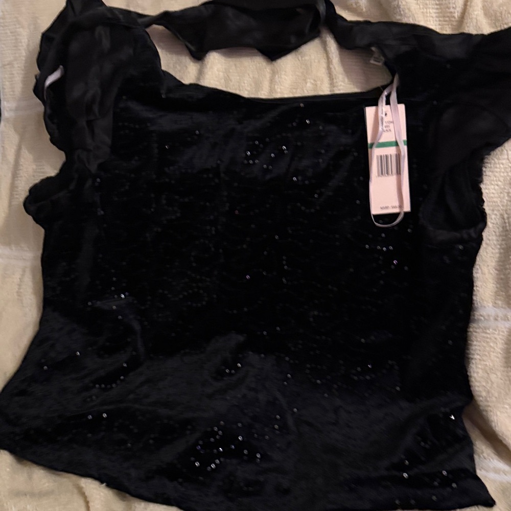 Nanette Lepore Black Sequin Top